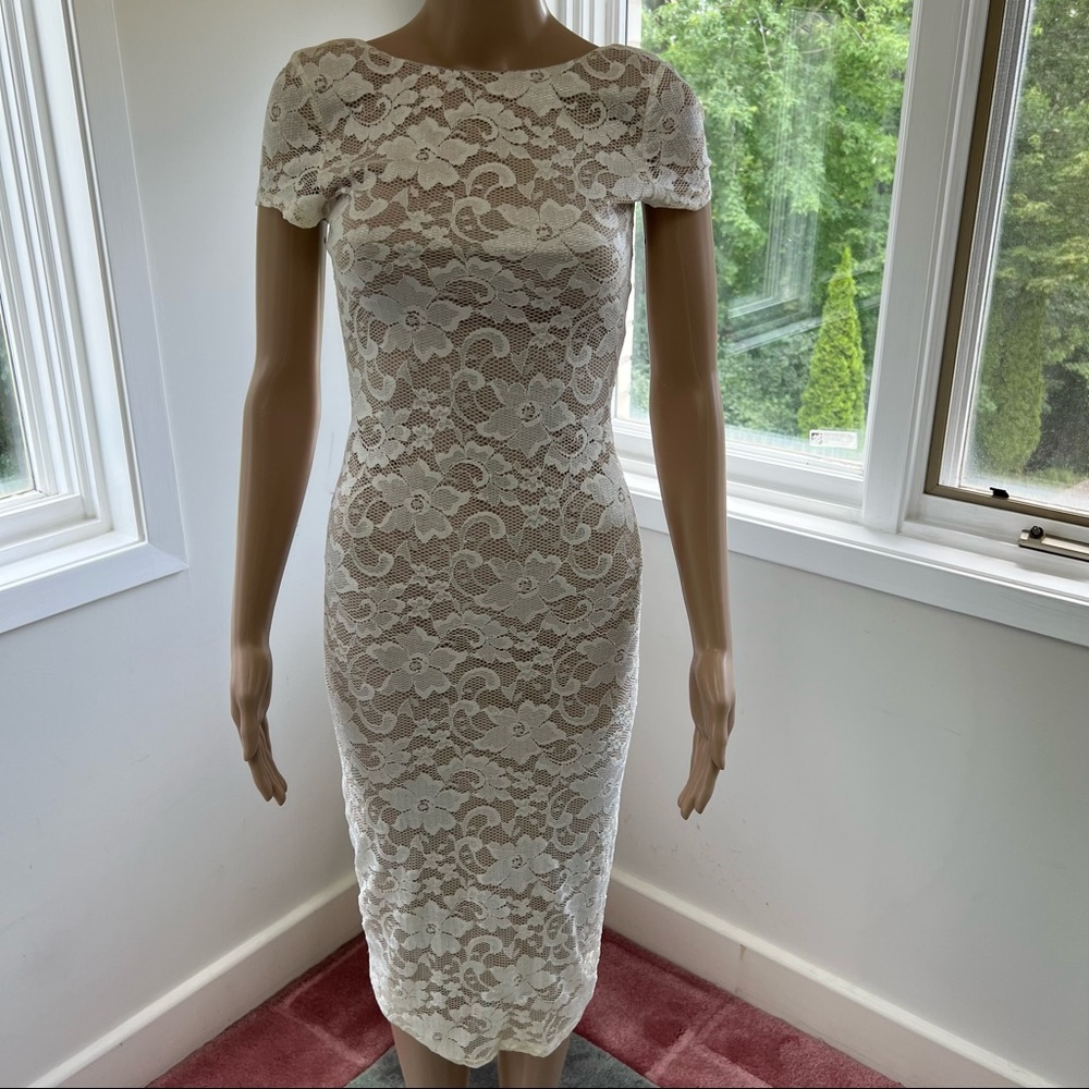 New Hot Miami Styles white lace dress in small